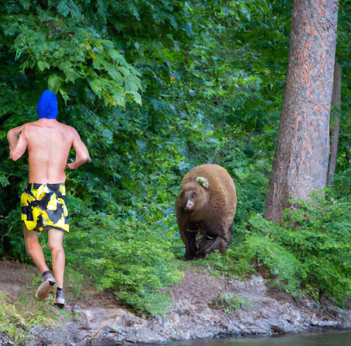 Running from the bear